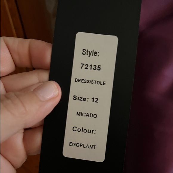 Like new MGNY MOB dress.  Gorgeous eggplant color. Dry cleaned size 12 - Picture 6 of 7